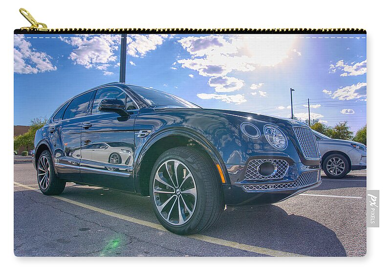 Bentley Zip Pouch featuring the photograph Bentley Bentayga by Anthony Giammarino