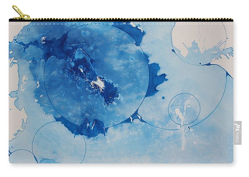 Abstract Zip Pouch featuring the painting Big Blue by Pat Purdy