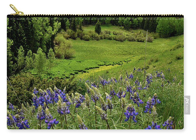 Highway 50 Zip Pouch featuring the photograph Big Cimarron Lupine by Ray Mathis