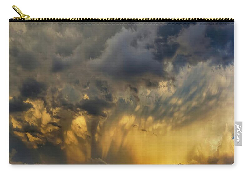 Evie Zip Pouch featuring the photograph Big Sky Yellow Light by Evie Carrier