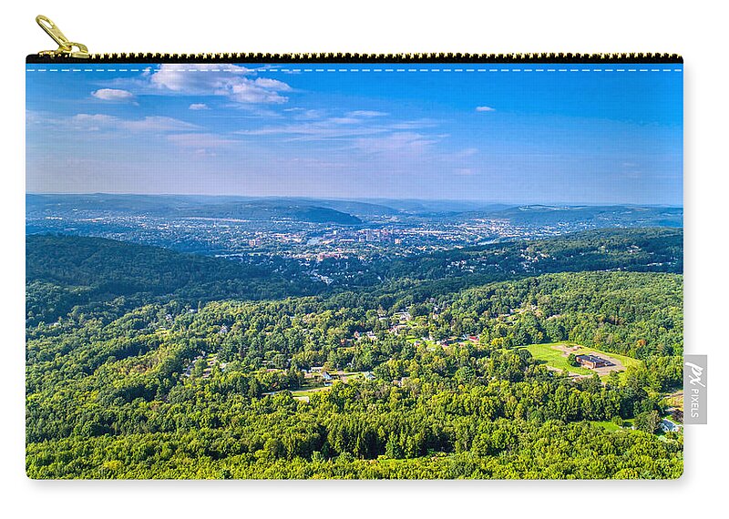 Finger Lakes Zip Pouch featuring the photograph Binghamton Aerial View by Anthony Giammarino