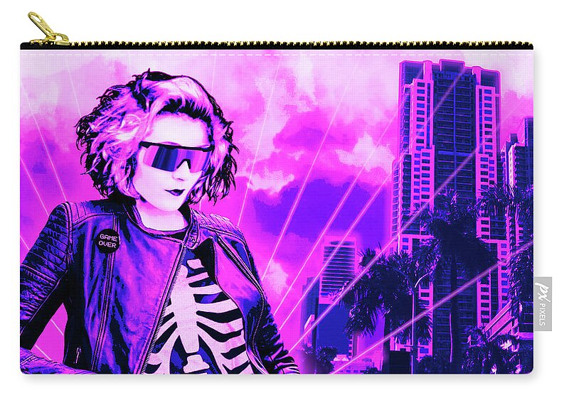Digitalart Zip Pouch featuring the digital art Biscayne and 5th by Jason Casteel