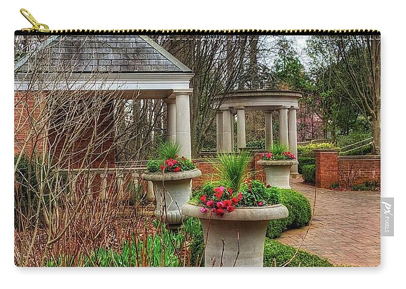 Winter Garden Carry-all Pouch featuring the photograph Bits of Green by Portia Olaughlin