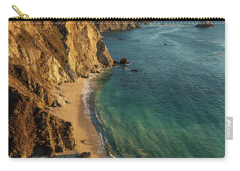 Scenics Zip Pouch featuring the photograph Bixby Cove, Big Sur At Sunset by Jason Harris