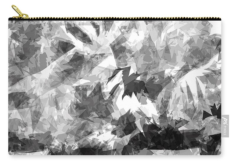 Black Zip Pouch featuring the drawing Black and White by Patricia Piotrak