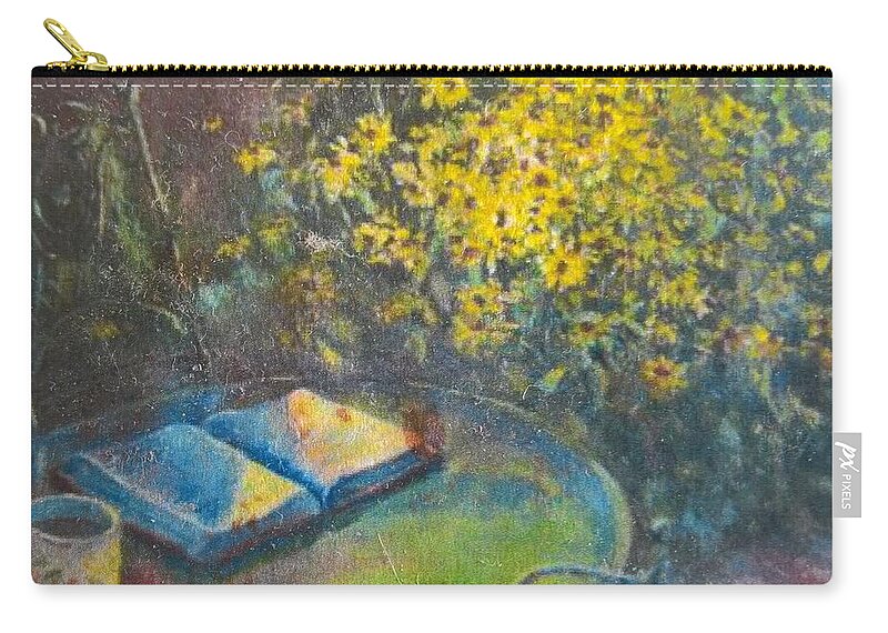 Bible Carry-all Pouch featuring the painting Black-Eyed Susans and Bible Study by ML McCormick