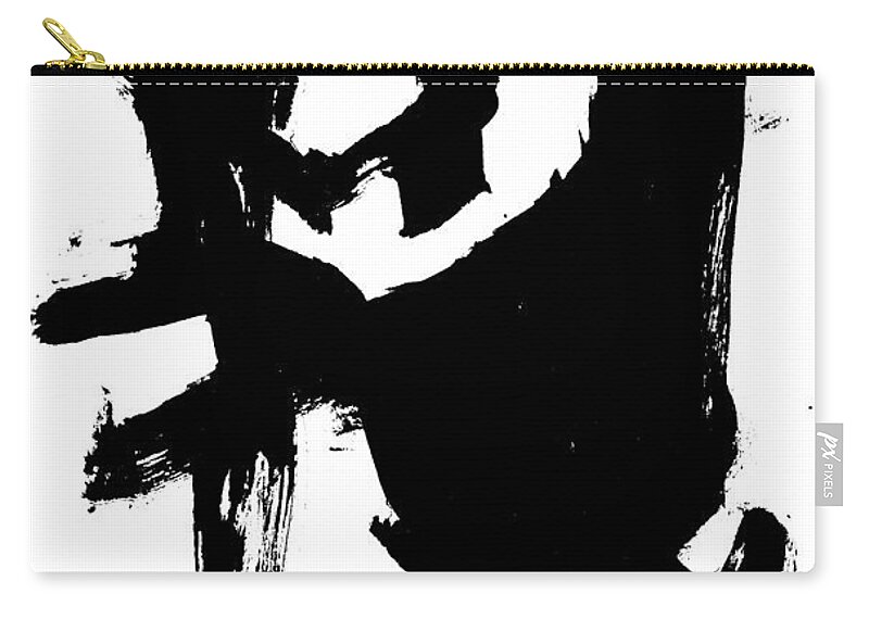 Black Zip Pouch featuring the drawing Black Ink 290319 11 by Edgeworth Johnstone