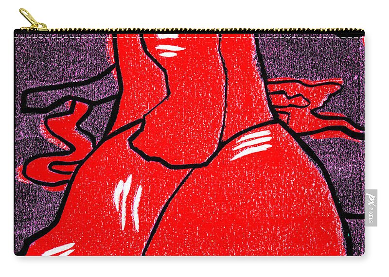 Mona Lisa Zip Pouch featuring the relief Black Ivory Mona Lisa 12 by Edgeworth Johnstone