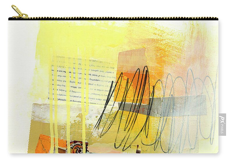 Abstract Art Zip Pouch featuring the painting Black Scribble #3 by Jane Davies