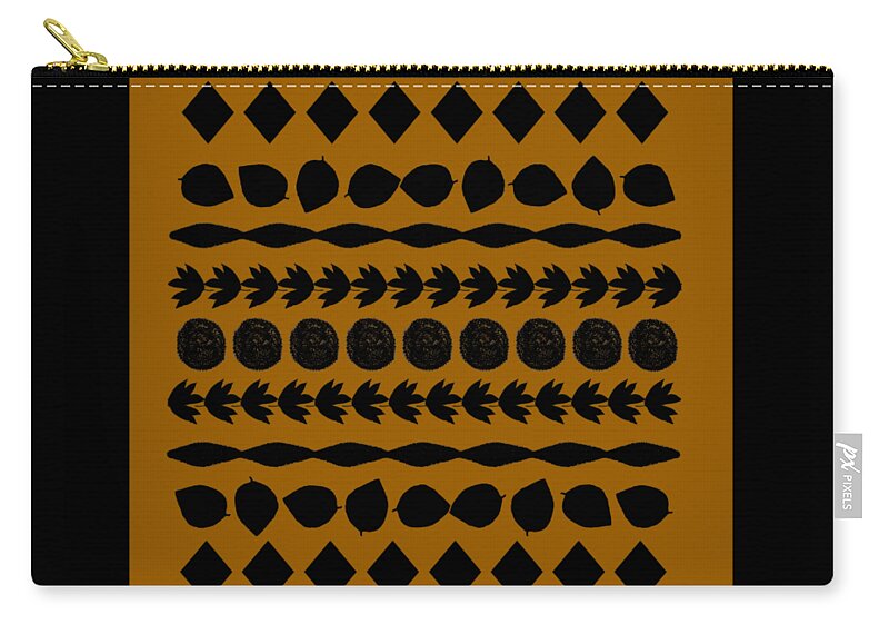 Black Zip Pouch featuring the digital art Black Silhouette Motif for Pillows by Delynn Addams