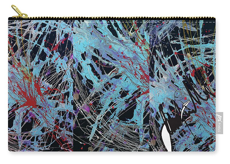  Zip Pouch featuring the digital art Black Wave by Jimmy Williams
