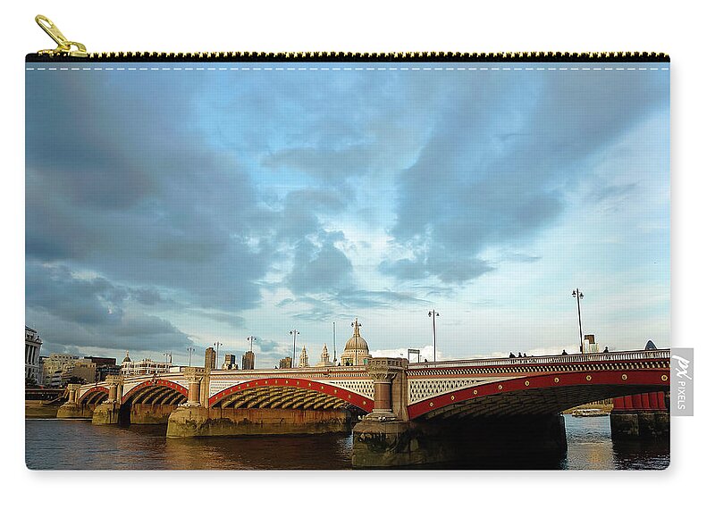 Blackfriars Bridge Carry-all Pouch featuring the photograph Blackfriars Bridge, The Thames, London by Copyright Doug Harman. Doug Harman Photography