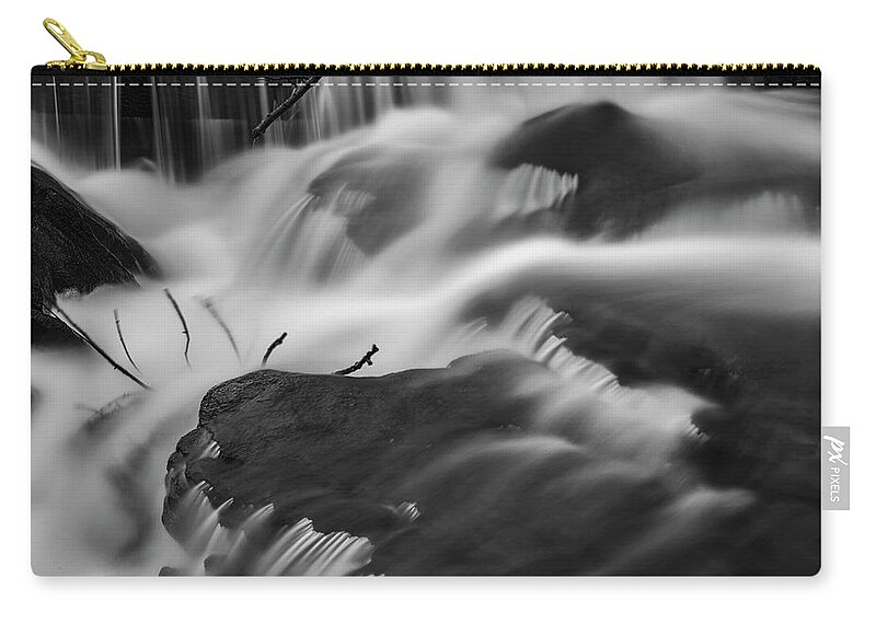 Black And White Zip Pouch featuring the photograph Blackstone River XXVIII BW by David Gordon