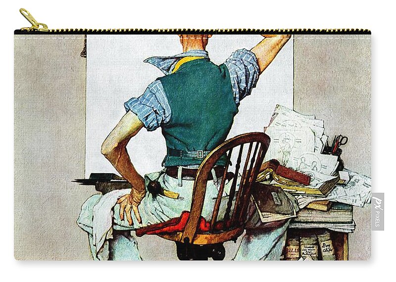 Artists Zip Pouch featuring the painting blank Canvas by Norman Rockwell