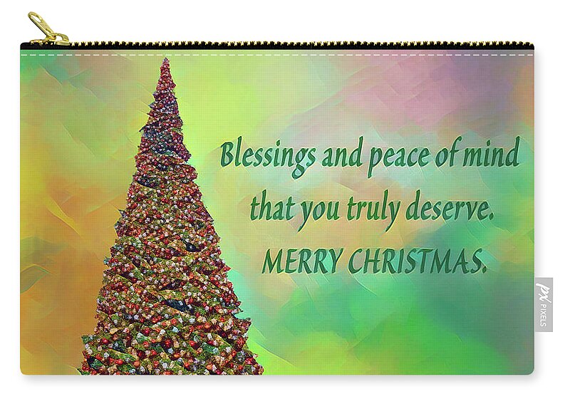 Linda Brody Zip Pouch featuring the digital art Blessings and Peace of Mind that You Truly Deserve 4 by Linda Brody