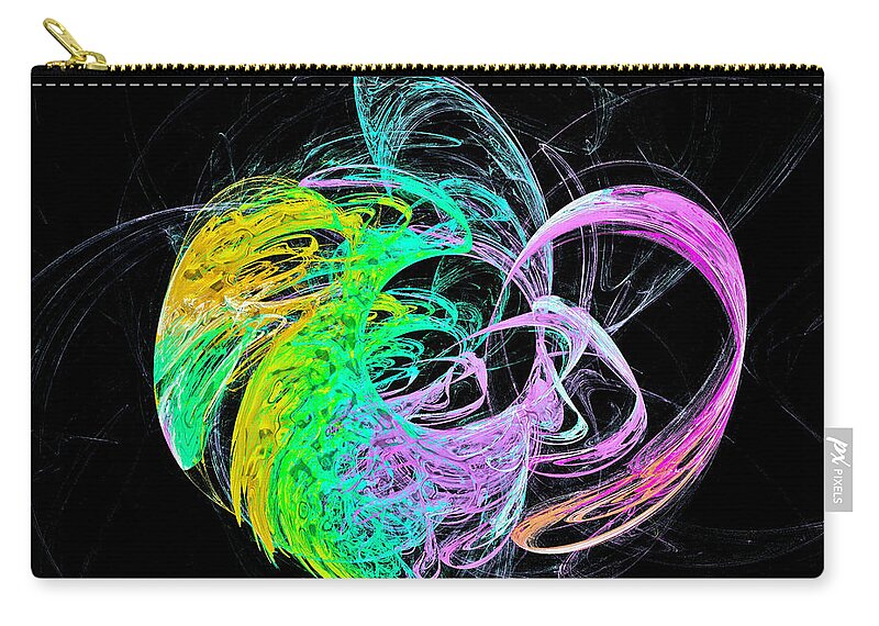 Blob Zip Pouch featuring the digital art Blob of Color Green by Don Northup