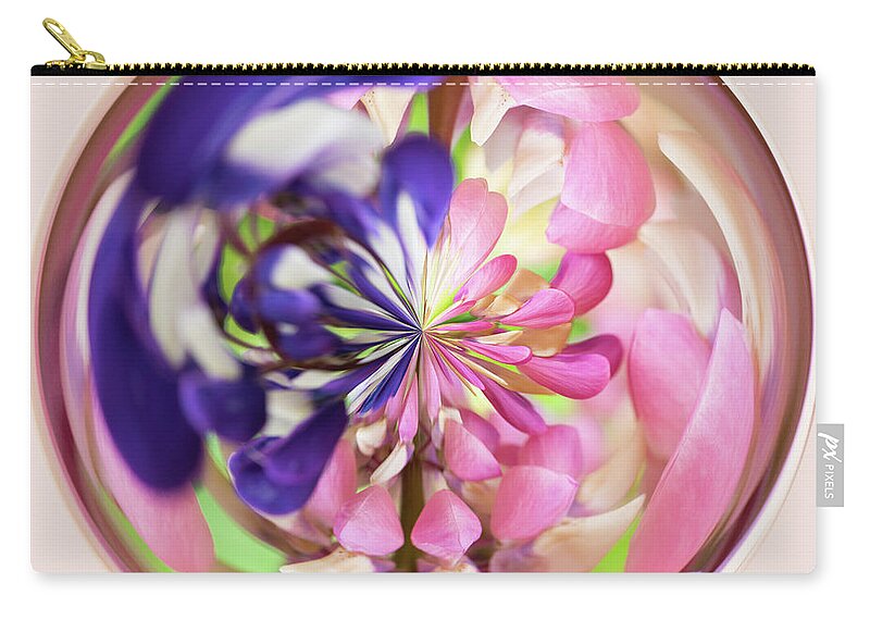 Orb Zip Pouch featuring the photograph Blue and Pink Orb by Phillip Rubino