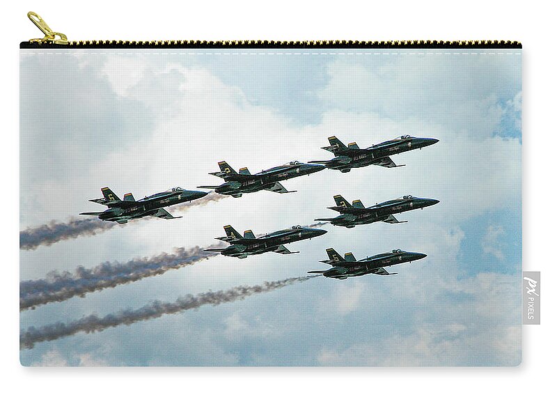 Blue Angels Zip Pouch featuring the photograph Blue Angels by Minnie Gallman