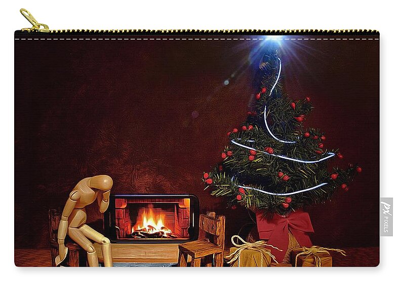 Toy Zip Pouch featuring the photograph Blue Christmas by Mark Fuller