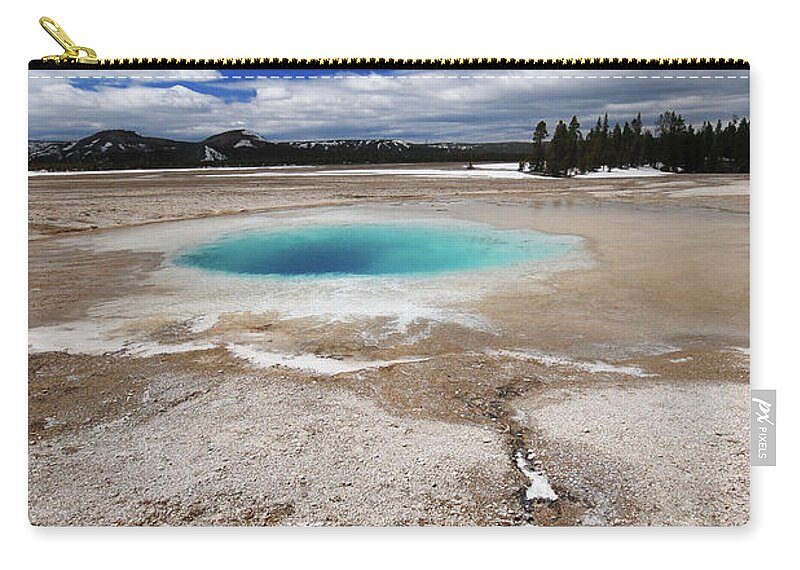 Scenics Zip Pouch featuring the photograph Blue Hot Spring Pool by Piriya Photography