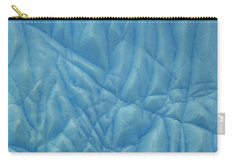 Tranquility Zip Pouch featuring the photograph Blue Ice Textures by Paypal
