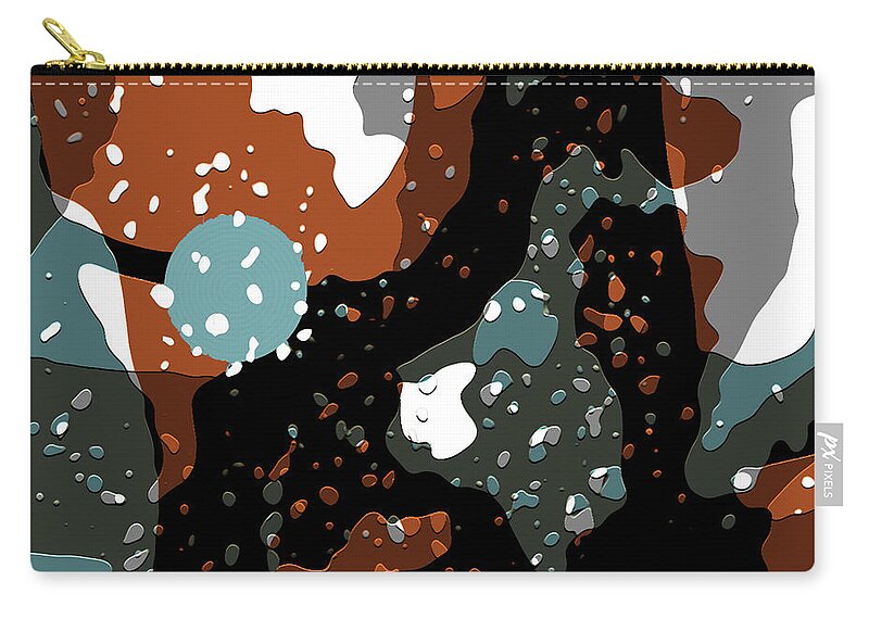 Abstract Zip Pouch featuring the digital art Blue Moon On A Snowy Night by Claudia O'Brien