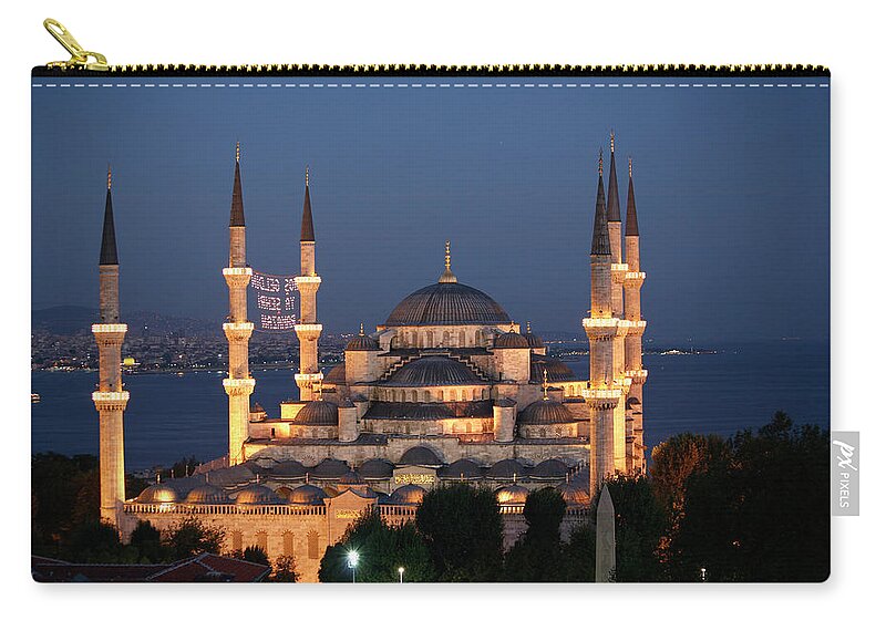 Istanbul Zip Pouch featuring the photograph Blue Mosque In Istanbul by Ayse Topbas