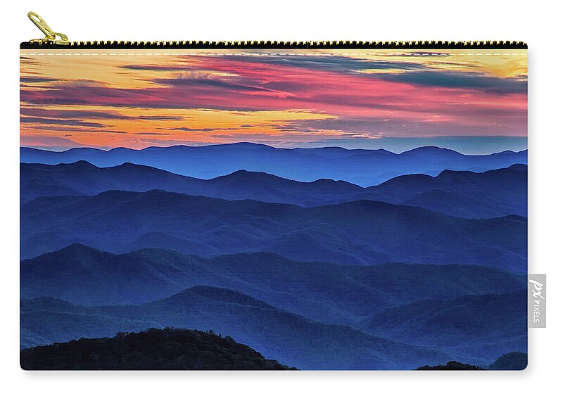 Blueridge Mountains Zip Pouch featuring the photograph Blue Ridge Layers by C Renee Martin
