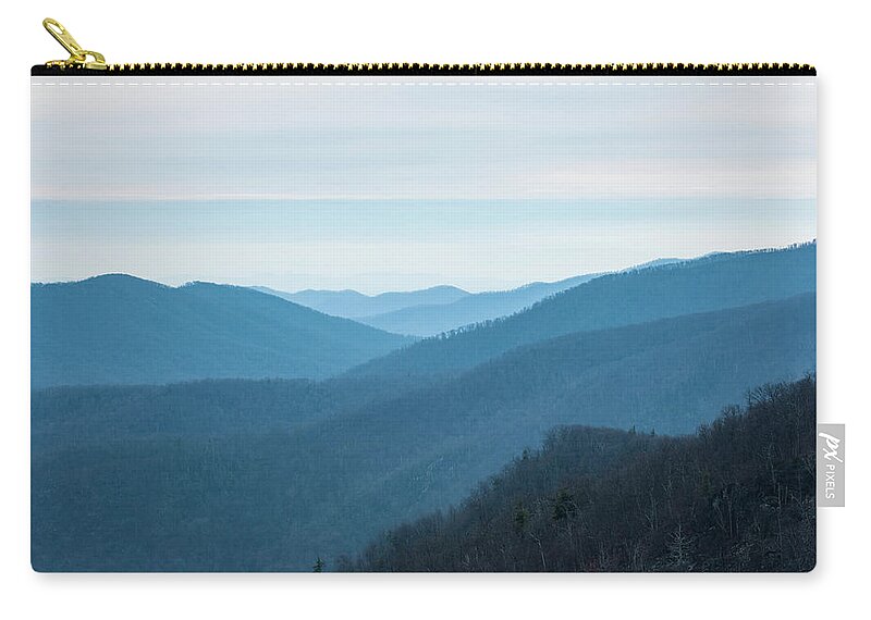 Blue Ridge Zip Pouch featuring the photograph Blue Ridge Mountains by Mark Duehmig