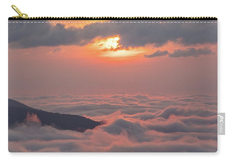 Blue Ridge Zip Pouch featuring the photograph Blue Ridge Sunrise #2 by Minnie Gallman