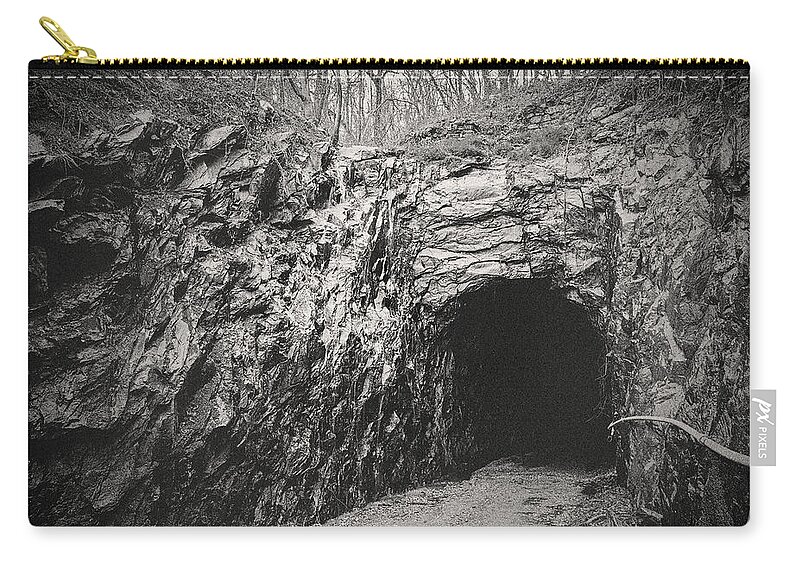 Blue Zip Pouch featuring the photograph Blue Ridge Tunnel by Travis Rogers
