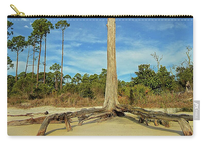 Blue Sky Zip Pouch featuring the photograph Blue Skies and Broken Branches by Maggy Marsh