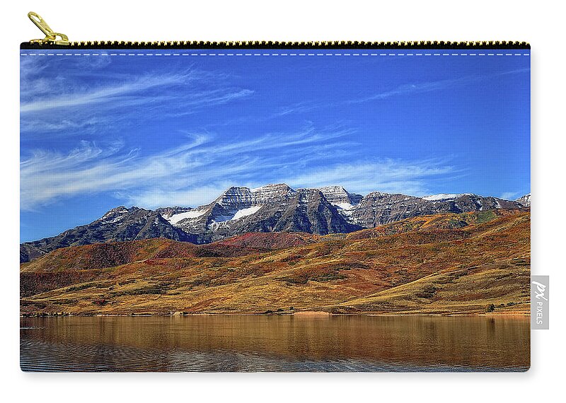 Scenics Zip Pouch featuring the photograph Blue Skies On An Autumn Day In Utah by Mark C Stevens