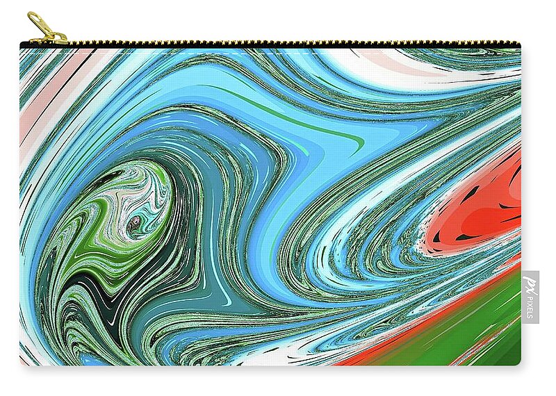 Fantasy Zip Pouch featuring the digital art Blue Super Swoosh by Don Northup