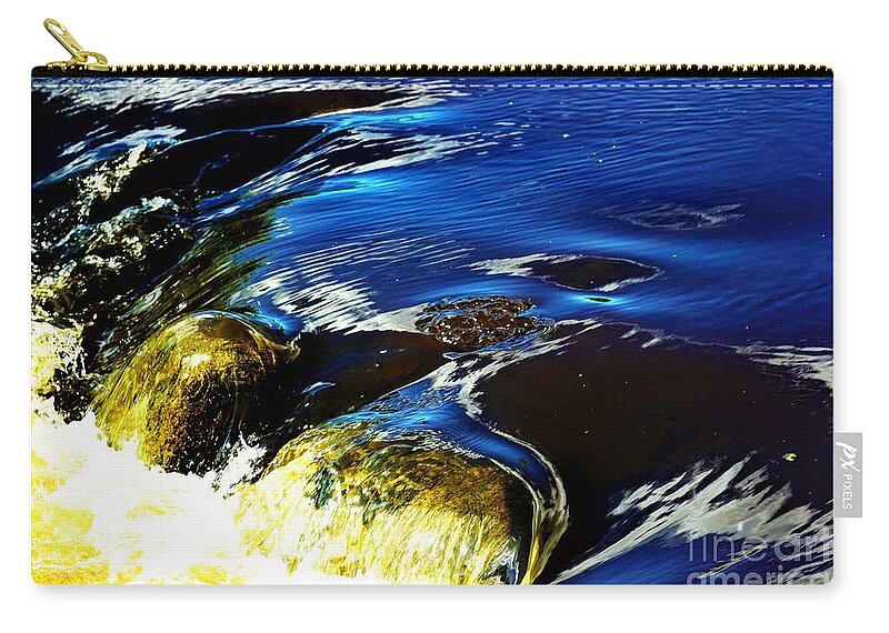 Waterfalls Zip Pouch featuring the photograph Blue to Gold by Merle Grenz