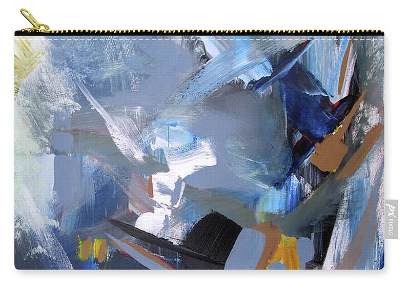 Abstract Zip Pouch featuring the painting Blue Tweak by John Gholson