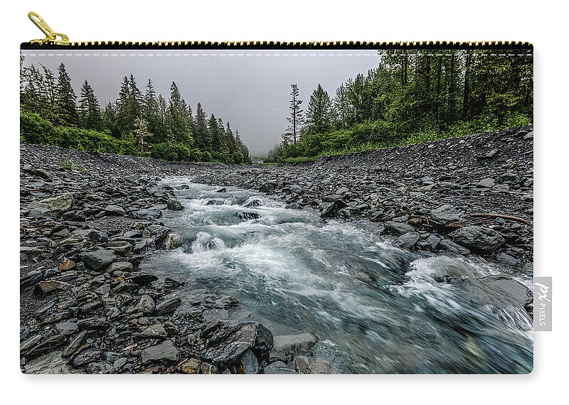 Water Zip Pouch featuring the photograph Blue Water Creek by David Downs