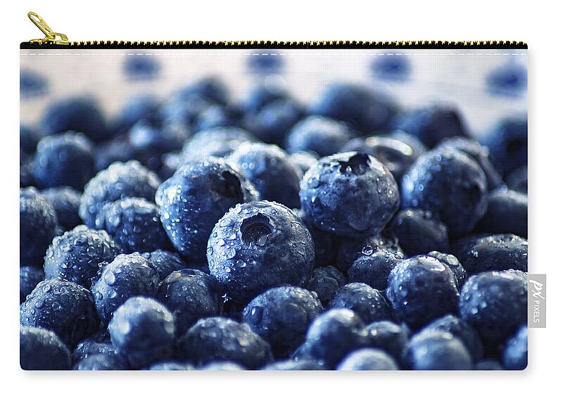Food Zip Pouch featuring the photograph Blueberries by Top Wallpapers