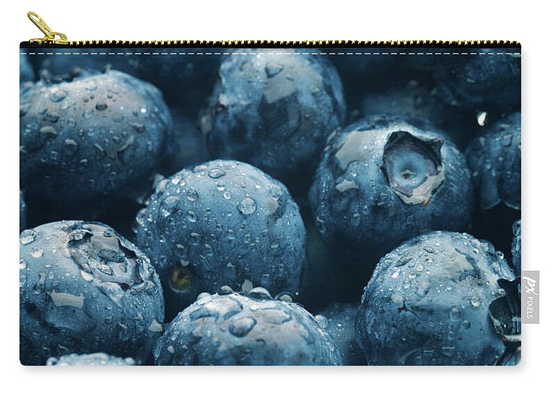 Large Group Of Objects Zip Pouch featuring the photograph Blueberries Vertical by Joecicak