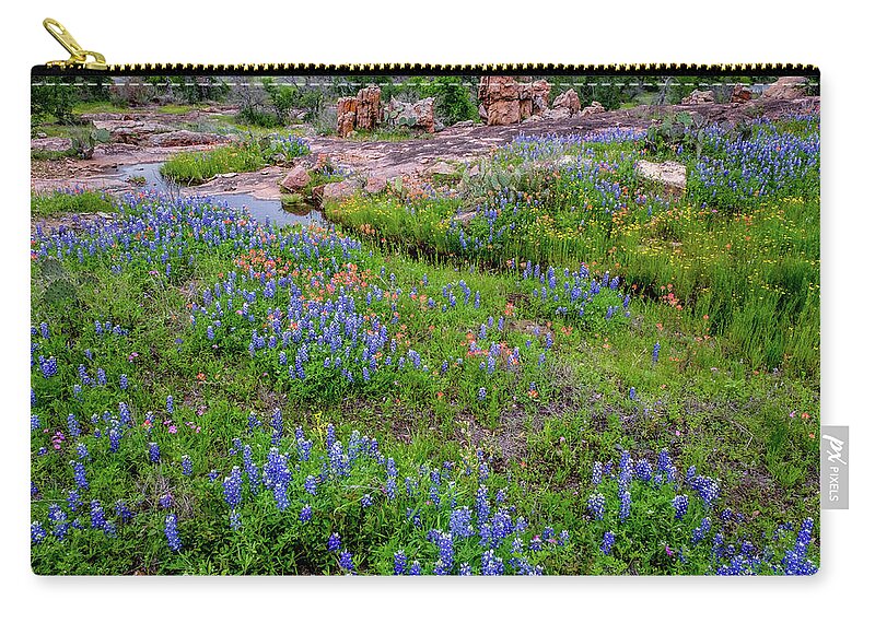 Texas Wildflowers Carry-all Pouch featuring the photograph Bluebonnet Stream by Johnny Boyd