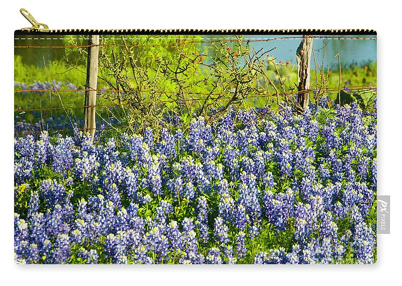 Season Zip Pouch featuring the photograph Bluebonnets, Texas by Donovan Reese