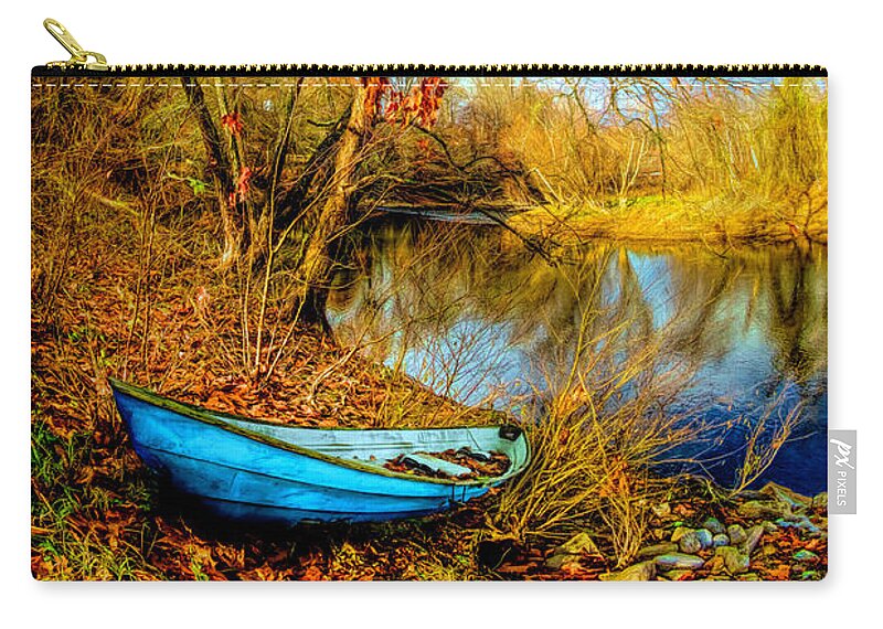 Boats Zip Pouch featuring the photograph Blues at the End of Autumn by Debra and Dave Vanderlaan