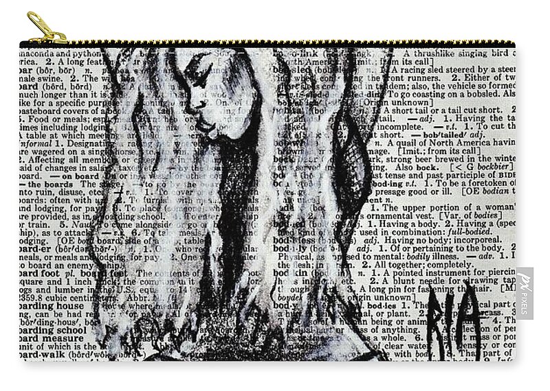 Blur Zip Pouch featuring the drawing Blurred Lines by Artist RiA