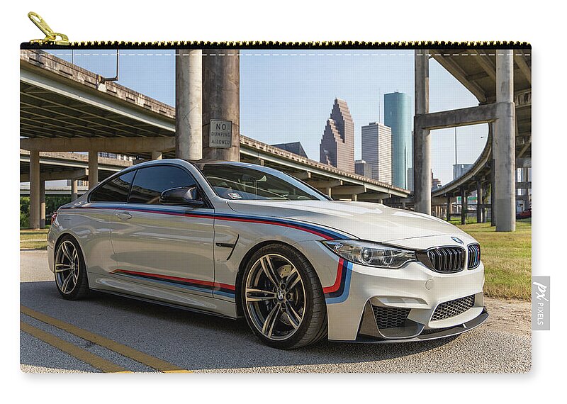 Bmw Zip Pouch featuring the photograph BMW M4 Downtown by Rocco Silvestri