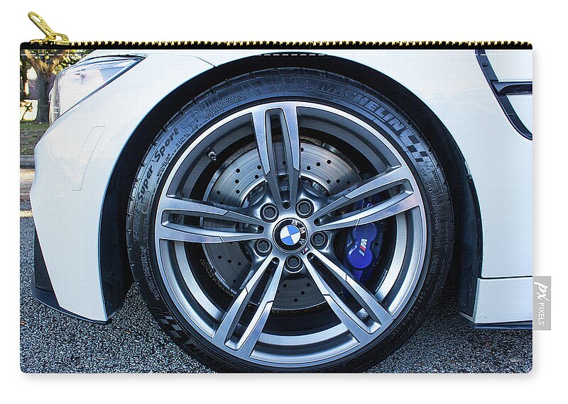 Bmw M4 Wheel Zip Pouch featuring the photograph BMW M4 Wheel by Rocco Silvestri