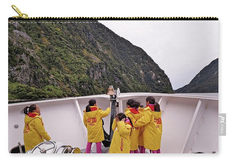 Mountains Zip Pouch featuring the photograph Boat trip by Martin Smith