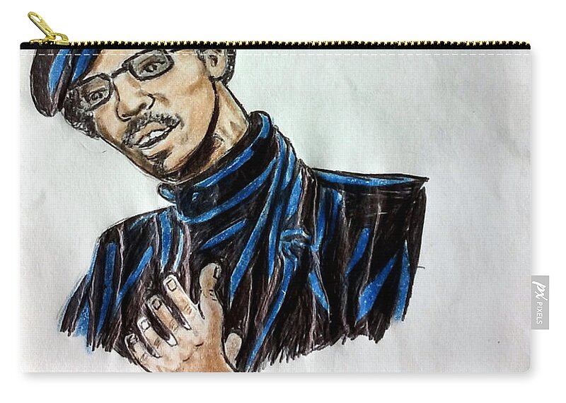 Black Art Zip Pouch featuring the drawing Bobby Seale by Joedee