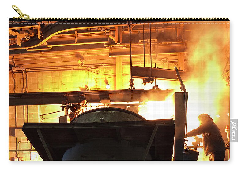 Foundry Carry-all Pouch featuring the photograph Iron Foundry by Cynthia Dickinson