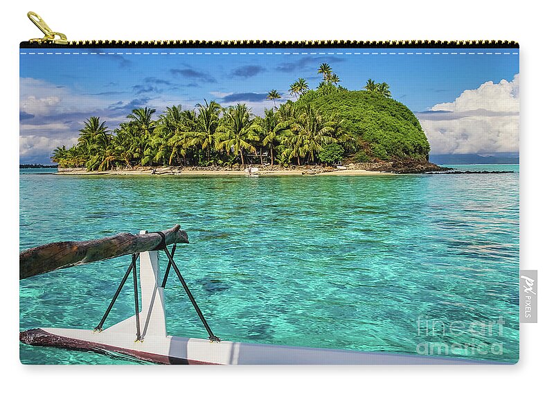 Bora Bora Zip Pouch featuring the photograph Bora Bora lagoon by Lyl Dil Creations