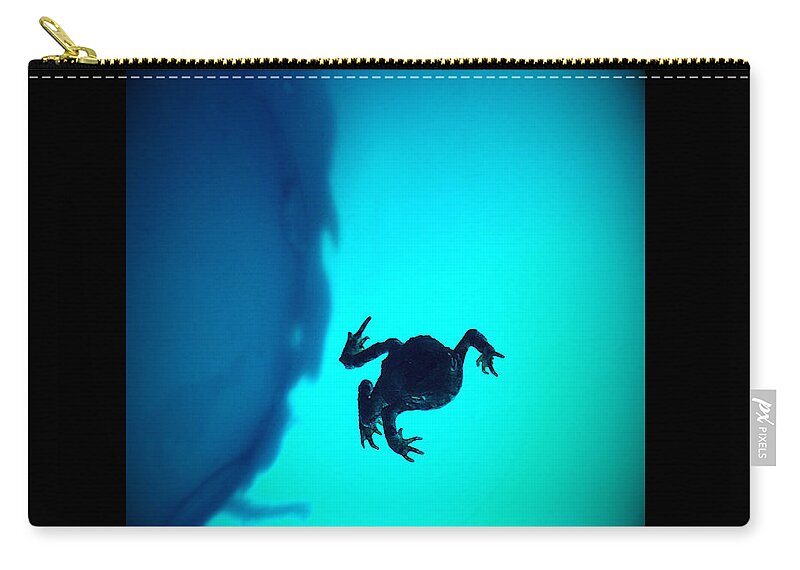 Frog Zip Pouch featuring the digital art Born by Danielle R T Haney